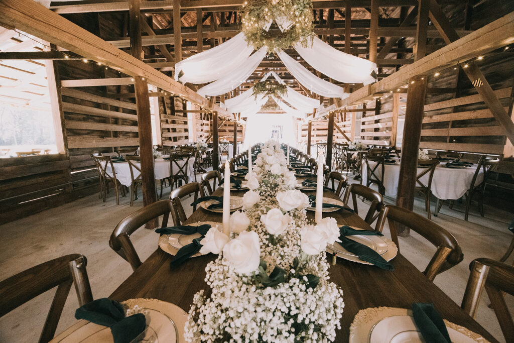 wedding reception set up at the Woodberry, a Florida Farm Wedding Venue