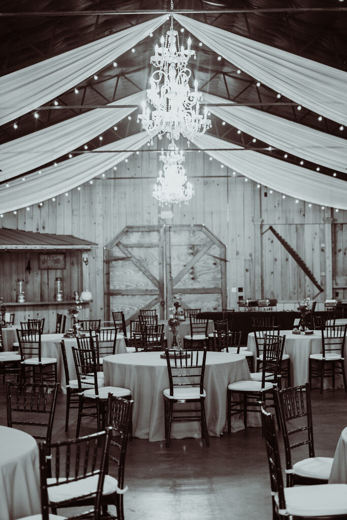 wedding reception set up at Sowell Farms in Milton, FL