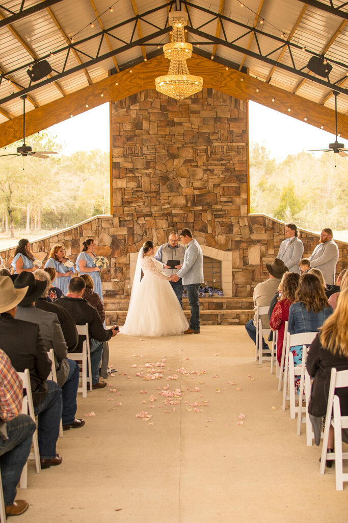 wedding ceremony set up at Sowell Farms in Milton, FL