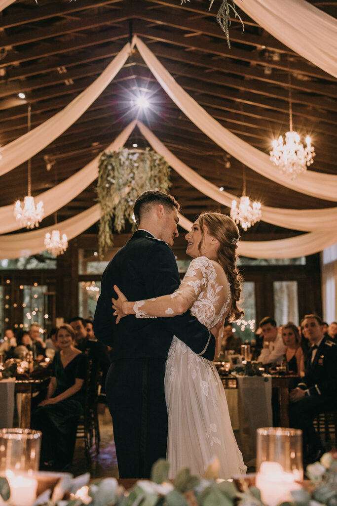 bride and groom first dance