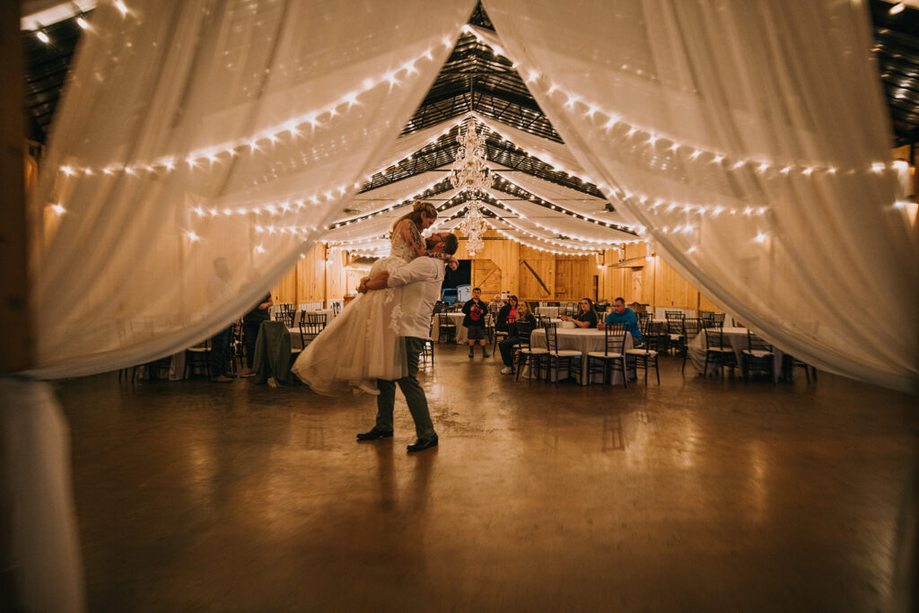 wedding reception set up at Sowell Farms in Milton, FL