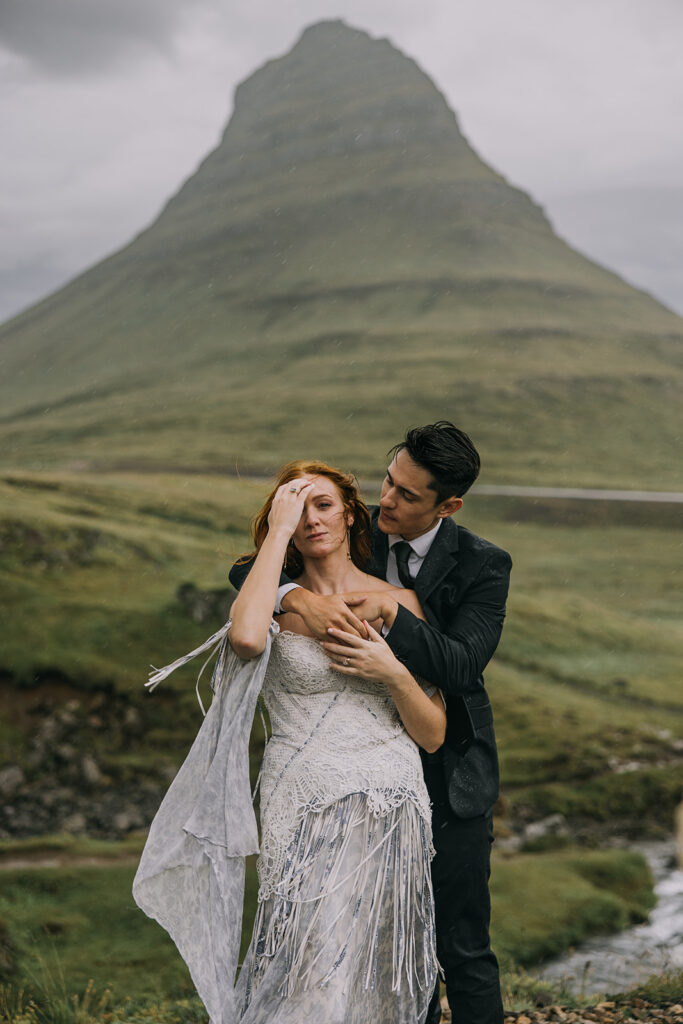 wild and adventurous Iceland backdrops during the couple's intimate vow renewal