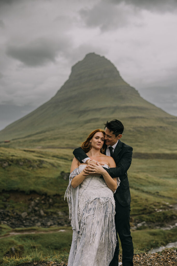 wild and adventurous Iceland backdrops during the couple's intimate vow renewal