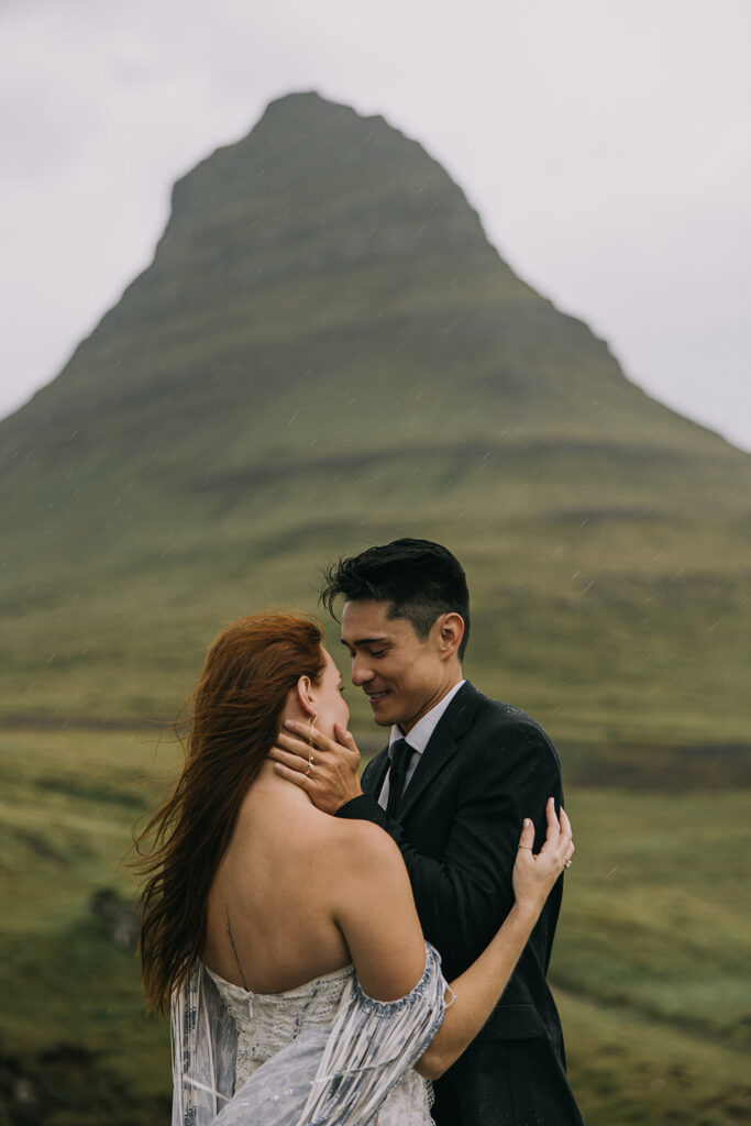 wild and adventurous Iceland backdrops during the couple's intimate vow renewal