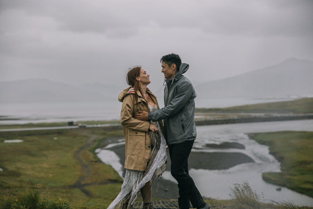 wild and adventurous Iceland backdrops during the couple's intimate vow renewal