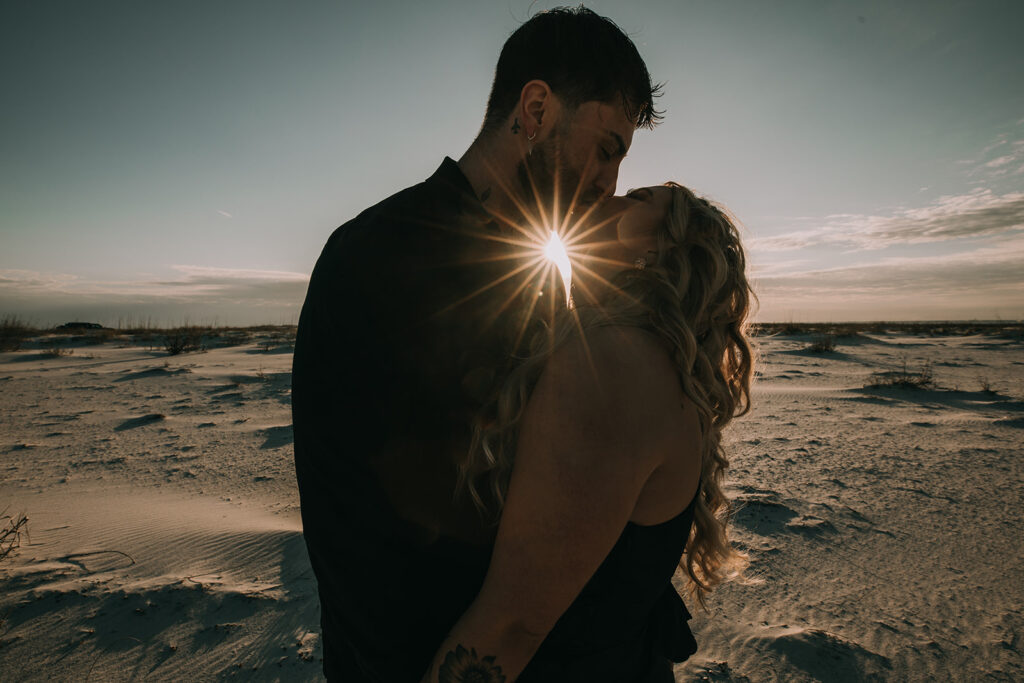 golden hour beach couples photo