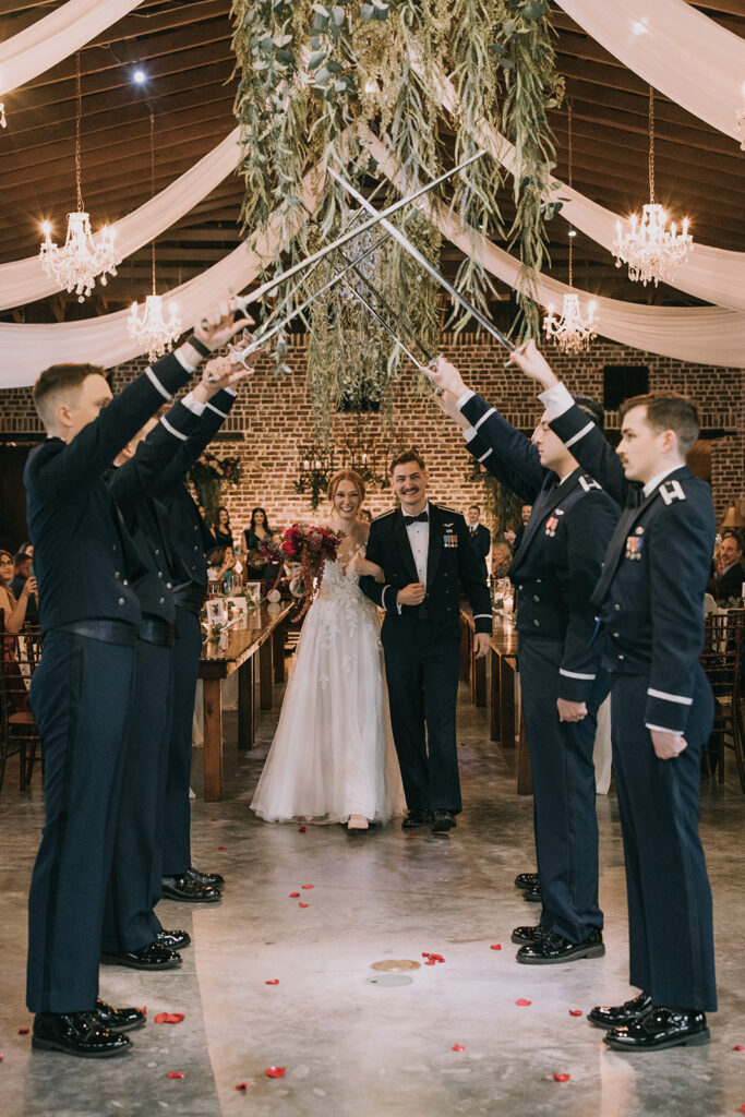 ceremony exit during a military wedding